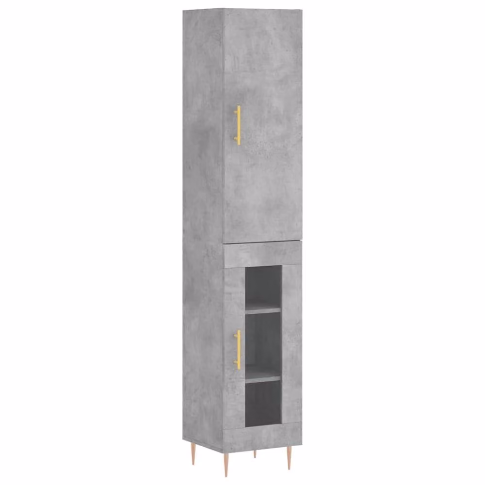 Berkfield Home Modern Highboard in Grey, W/D/H: 34.5 x 34 x 180 cm – 3