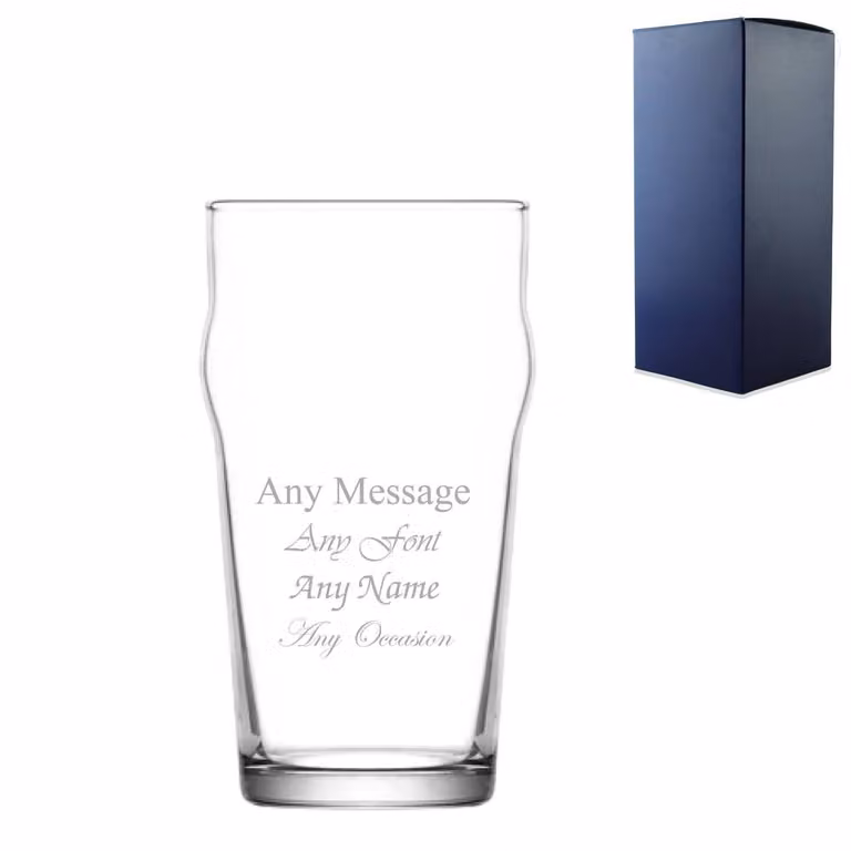 Uniqueful Personalised Engraved Beer Glass, 570ml, Clear