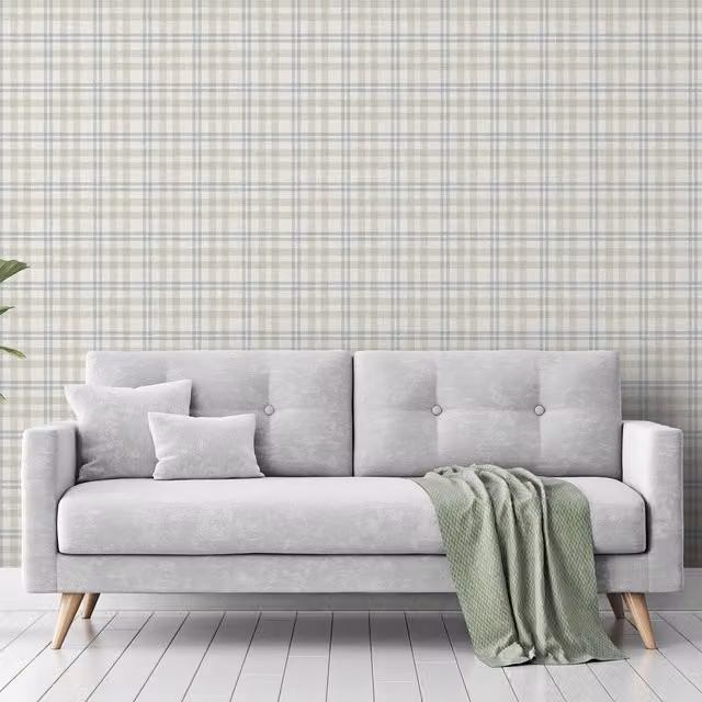 Arthouse Classic Checked Abstract Wallpaper in Beige, Grey and Multicolour