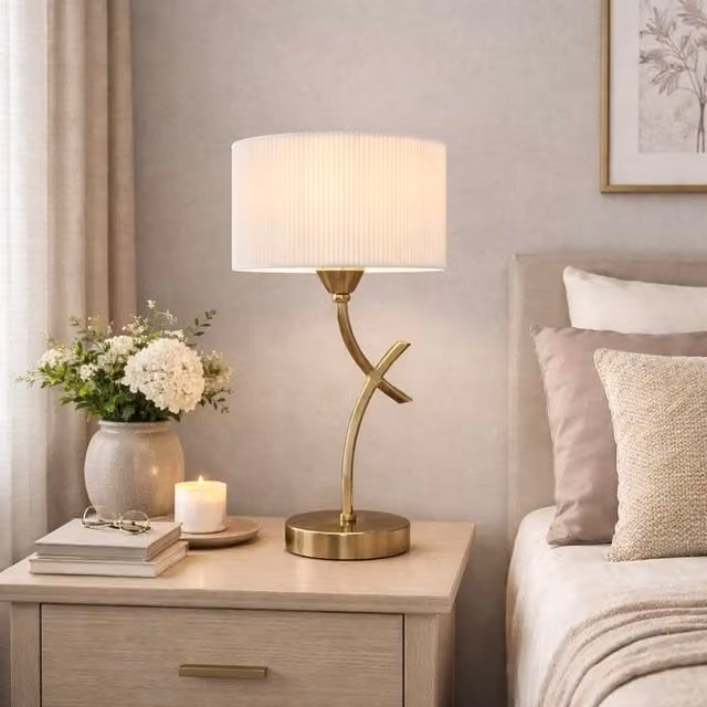 Pagazzi Justina Antique Brass Table Lamp in Gold