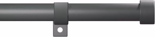 Caecus Metal Eyelet Extendible Curtain Pole 28mm in Grey with Crystal Ball Finial Ends, Length: 120-220 cm – 1