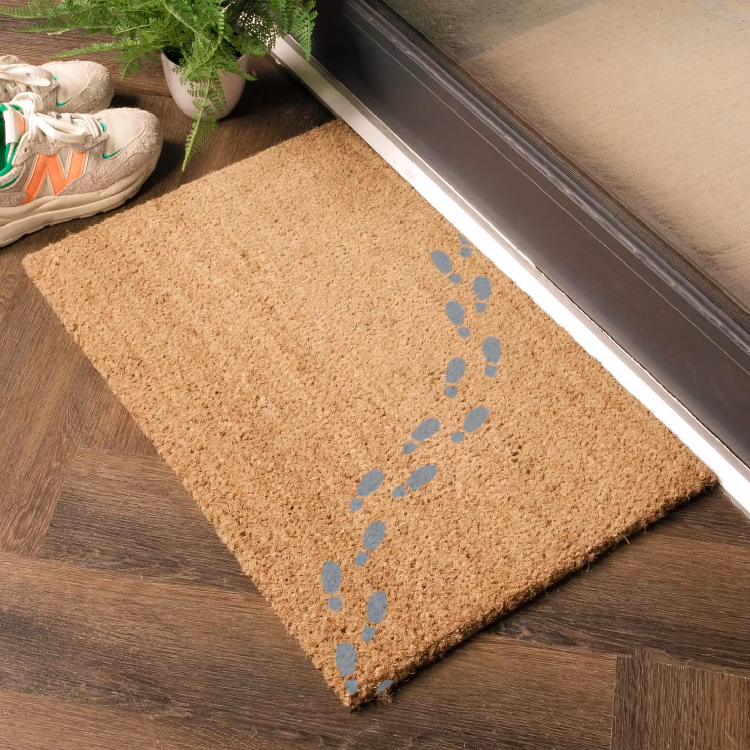 Artsy Mats Grey Tiny/Small Footprints Doormat, W: 60 cm, D: 40 cm – 2