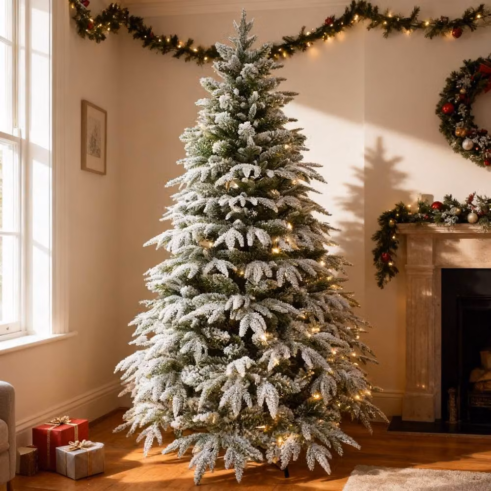 Shatchi 5ft Prelit Green Lapland Fir Christmas Tree with Warm White LEDs – 3
