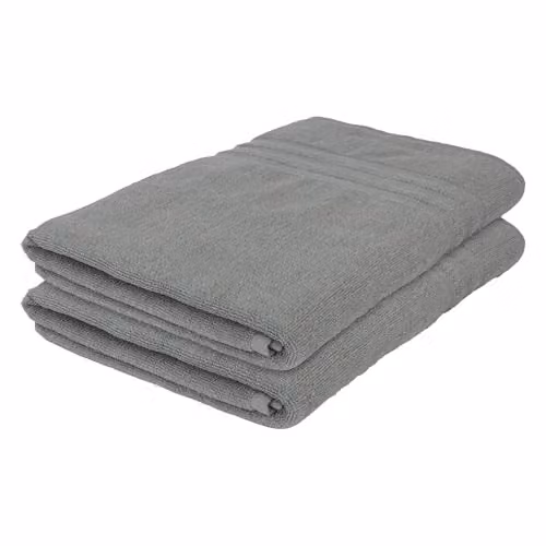 Nicola Spring Cotton Bath Sheets, Grey, Pack of 2, W/D/H: 160 x 90 cm – 1
