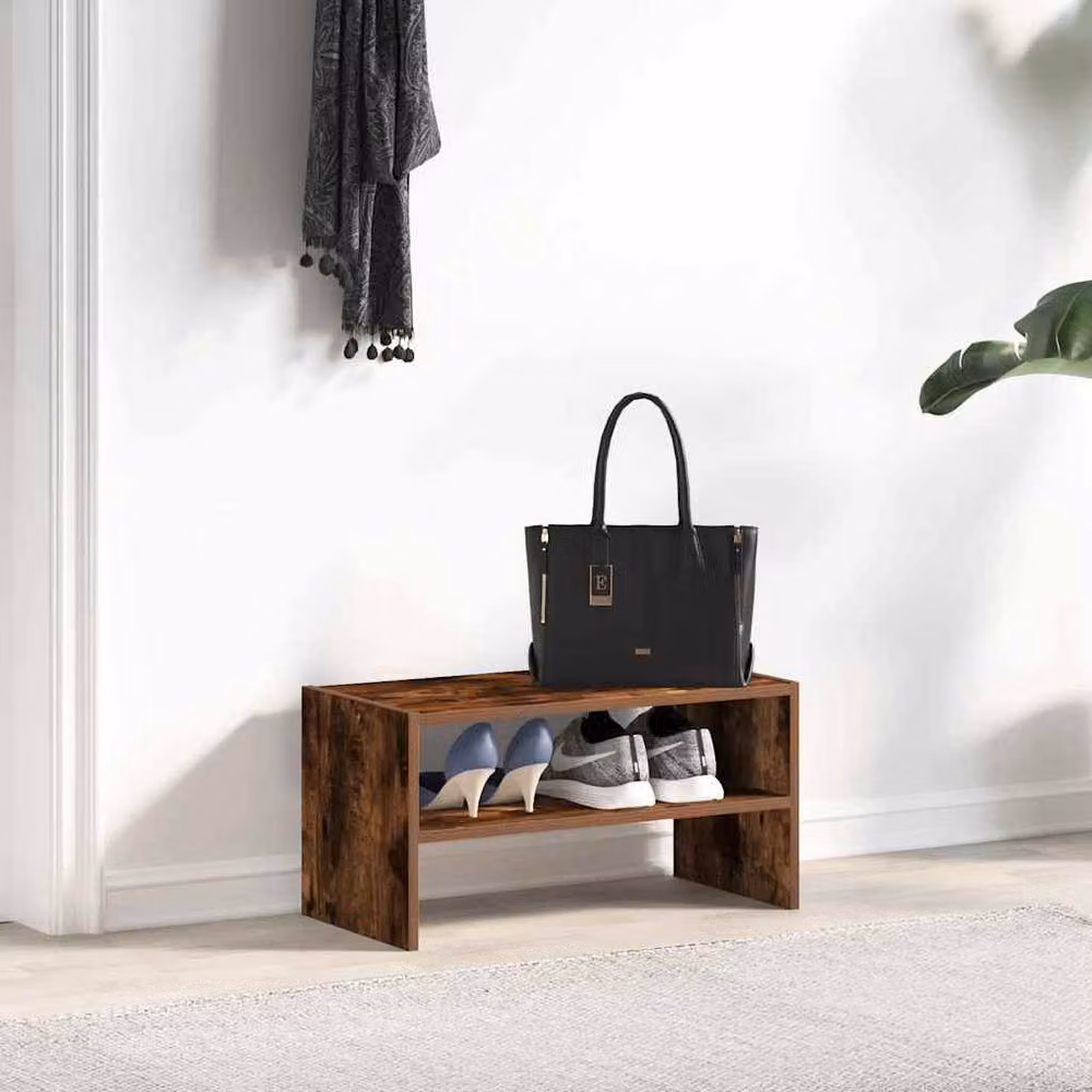 Berkfield Home Stackable Shoe Rack in Smoked Oak Brown, W/D/H: 60 x 30 x 30.5 cm – 3