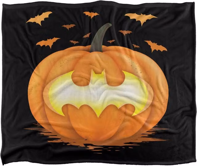 LOGOVISION Batman Halloween Jack O Lantern Multicolour Super Soft Fleece Throw Blanket W/D/H: 127.0 x 152.4 x 1.0 cm – 6