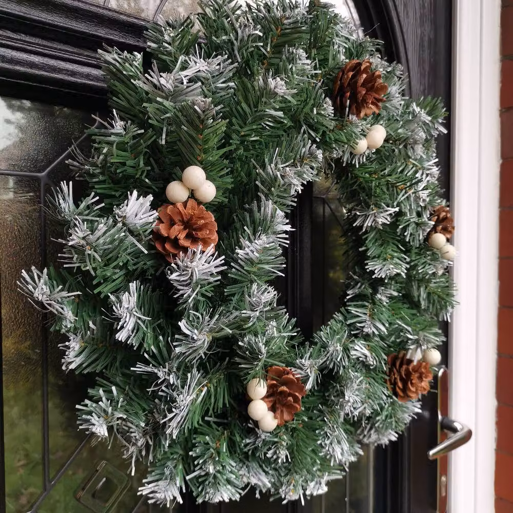 Samuel Alexander Green Snow Tips Christmas Door Wreath, Diameter: 40 cm – 3