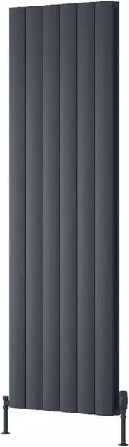 Bathroom Kingdom Loco Anthracite Double Oval Vertical Aluminium Radiator, Grey, H: 180 cm, W: 56.5 cm