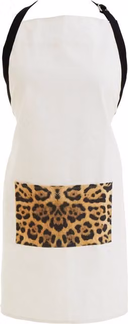 Orsina Leopard Print Apron in Black, Yellow and White