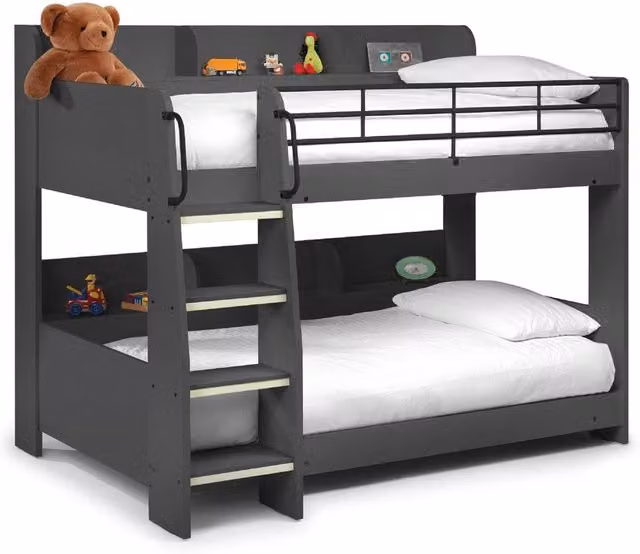 Cheshire Walnut Bunk Bed in Anthracite Grey, Single 90cm