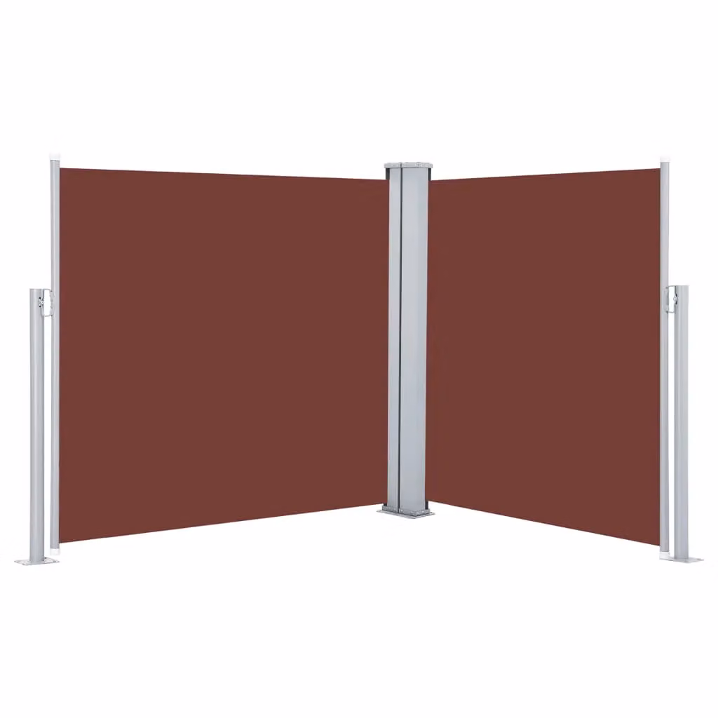 Berkfield Home Retractable Brown Polyester Side Awning, W/H: 600 x 120 cm – 2