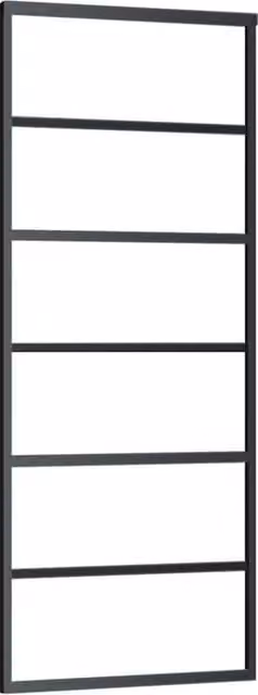 Berkfield Home Sliding ESG Glass and Aluminium Door, Black, W: 76 cm, H: 205 cm