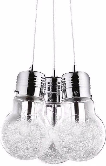 Ideal Lux Luce Max 3-Light Cluster Pendant Light in Chrome and Grey
