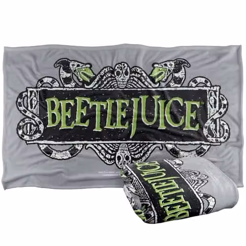 LOGOVISION Beetlejuice Movie Logo Super Soft Fleece Throw Blanket, Multicolour, W: 91.44 cm x D: 91.44 cm x H: 147 cm