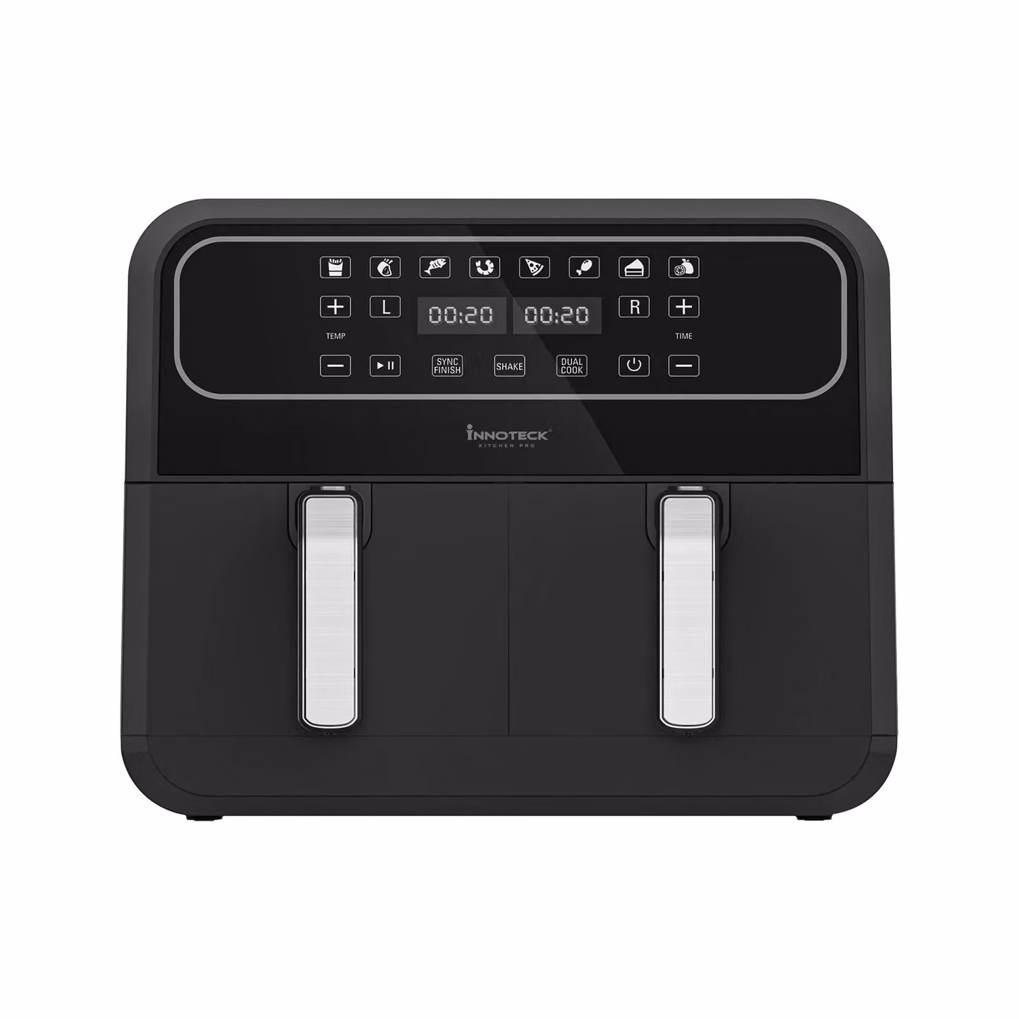Innoteck Kitchen Pro 8L Dual Basket Air Fryer with Digital LED Display, 1700W, Black – 2