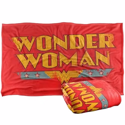 Warner Bros. DC Wonder Woman Logo Silky Touch Super Soft Fleece Throw Blanket, Multicolour, W: 91.44 cm x L: 147 cm – 1