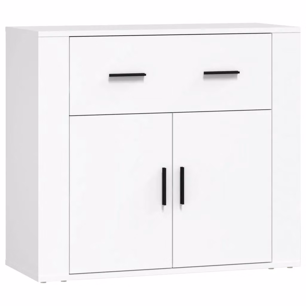 Berkfield Home White Modern Sideboard in Matt Engineered Wood W/D/H: 80 x 33 x 70 cm – 2