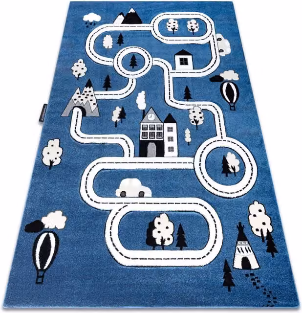 RugsX Petit Blue Kids Motif Rectangular Rug, W: 180 cm, D: 270 cm – 1