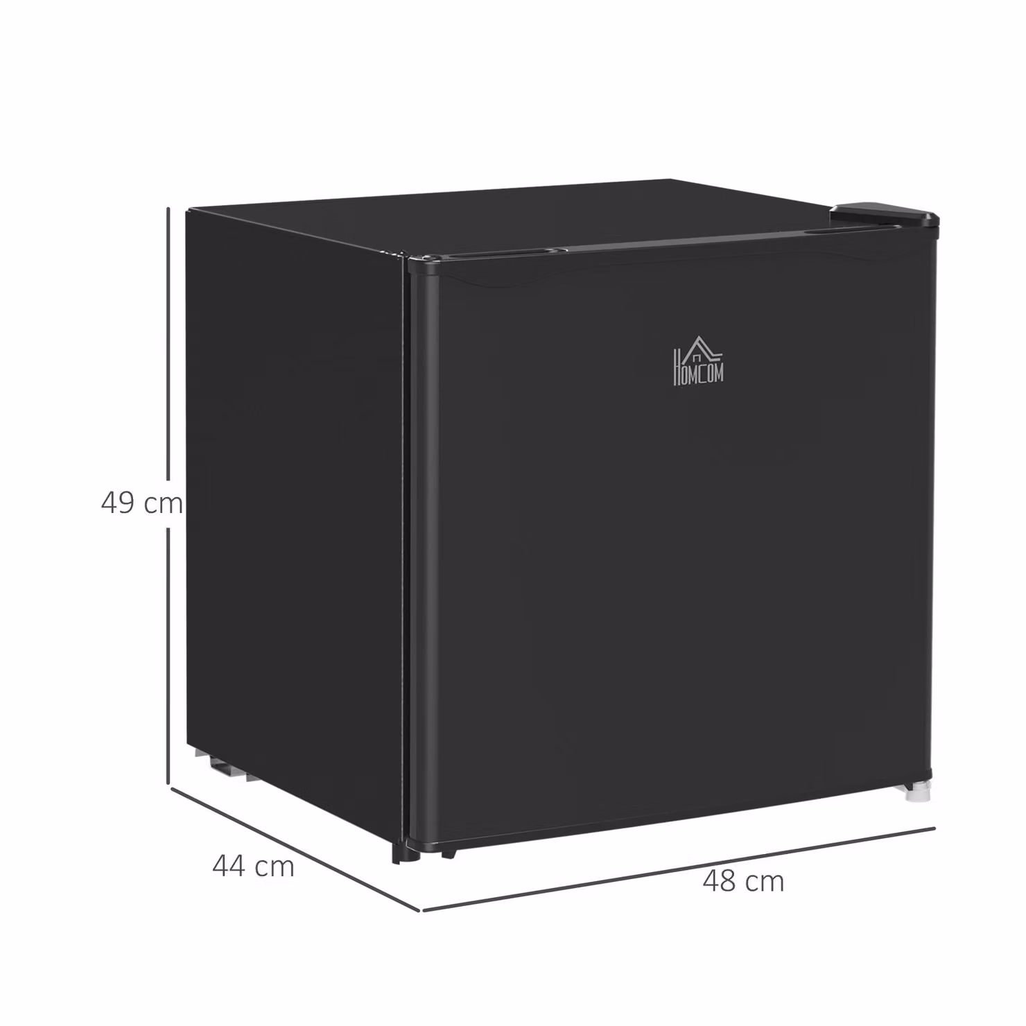 HOMCOM 46L Countertop Mini Fridge with Chiller Box and Reversible Door in Black – 3
