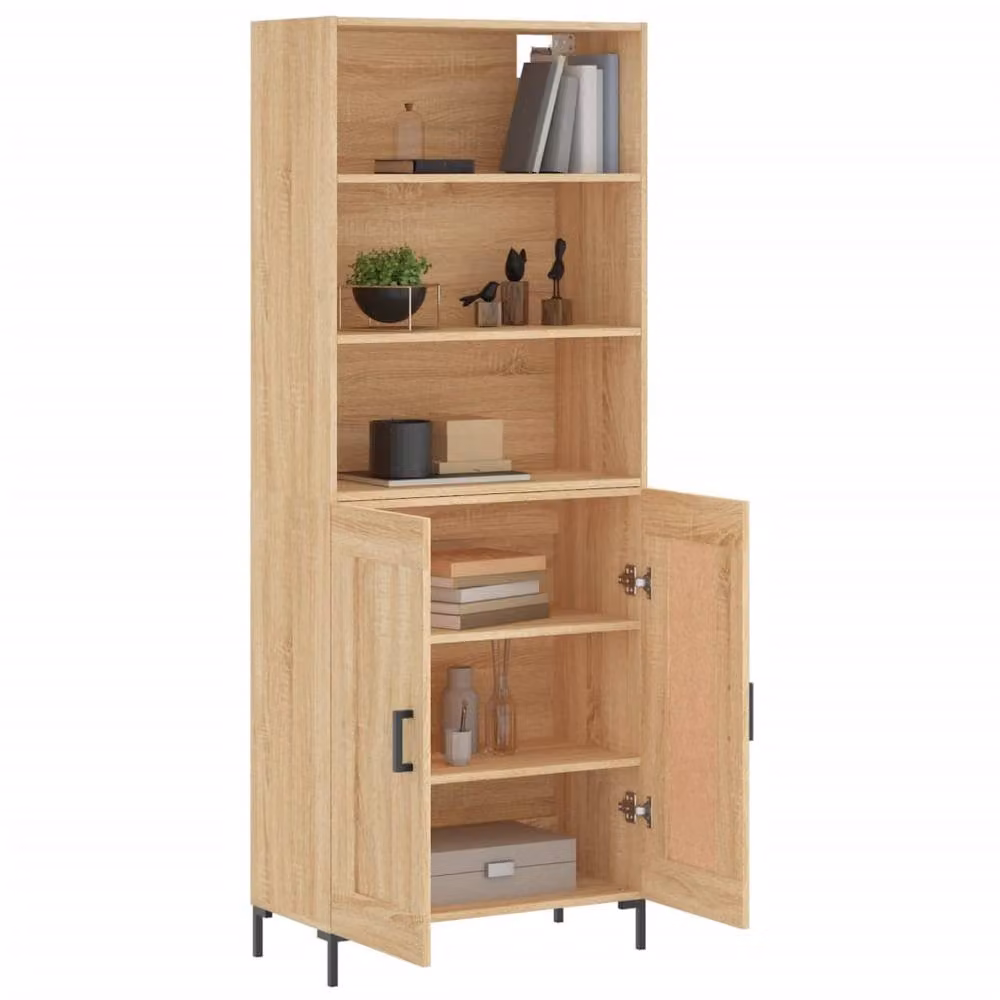 Berkfield Home Modern Highboard in Sonoma Oak, Beige and Brown, W/D/H: 69.5 x 34 x 180 cm – 2
