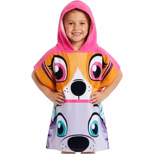 Get Trend Paw Patrol Hooded Towelling Poncho for Kids, Pink