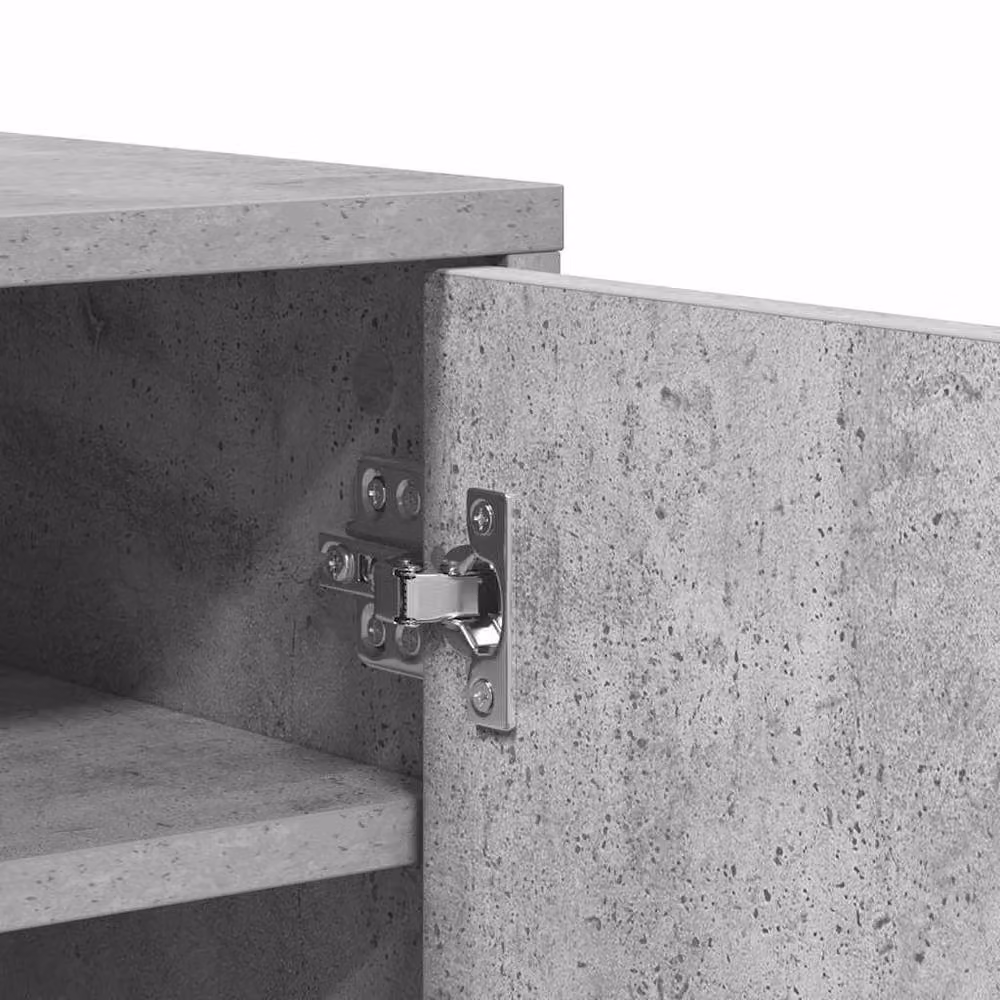 Berkfield Home Wall Mounted Shoe Cabinet in Grey MDF, W/D/H: 60 x 35 x 70 cm – 4