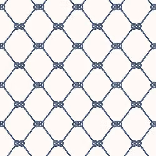 Galerie Deauville 2 Rope Design White and Blue Maritime Geometric Abstract Wallpaper