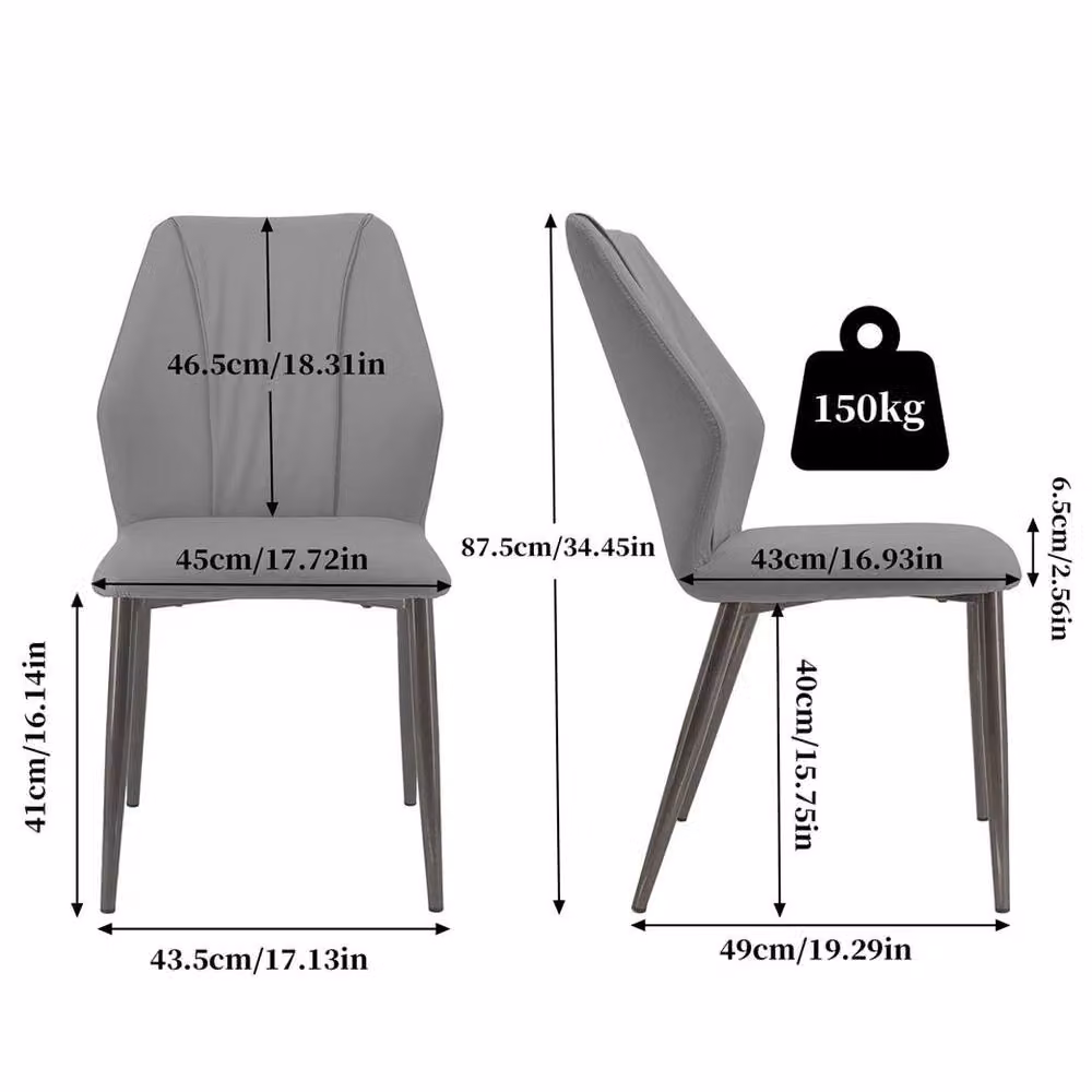 EONLION Mid-Century Grey Dining Chairs Set of 2 – 2