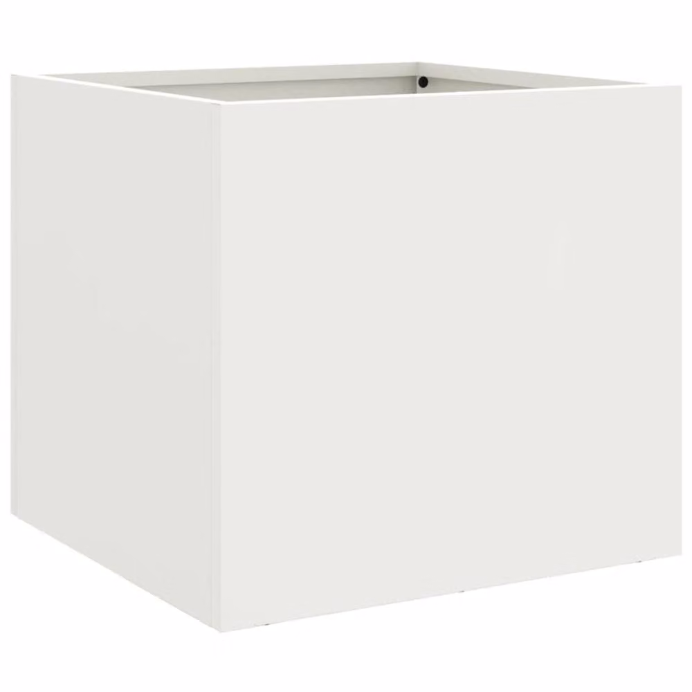 Berkfield Home White Steel Planter Tub W: 32 cm, D: 30 cm, H: 29 cm – 2