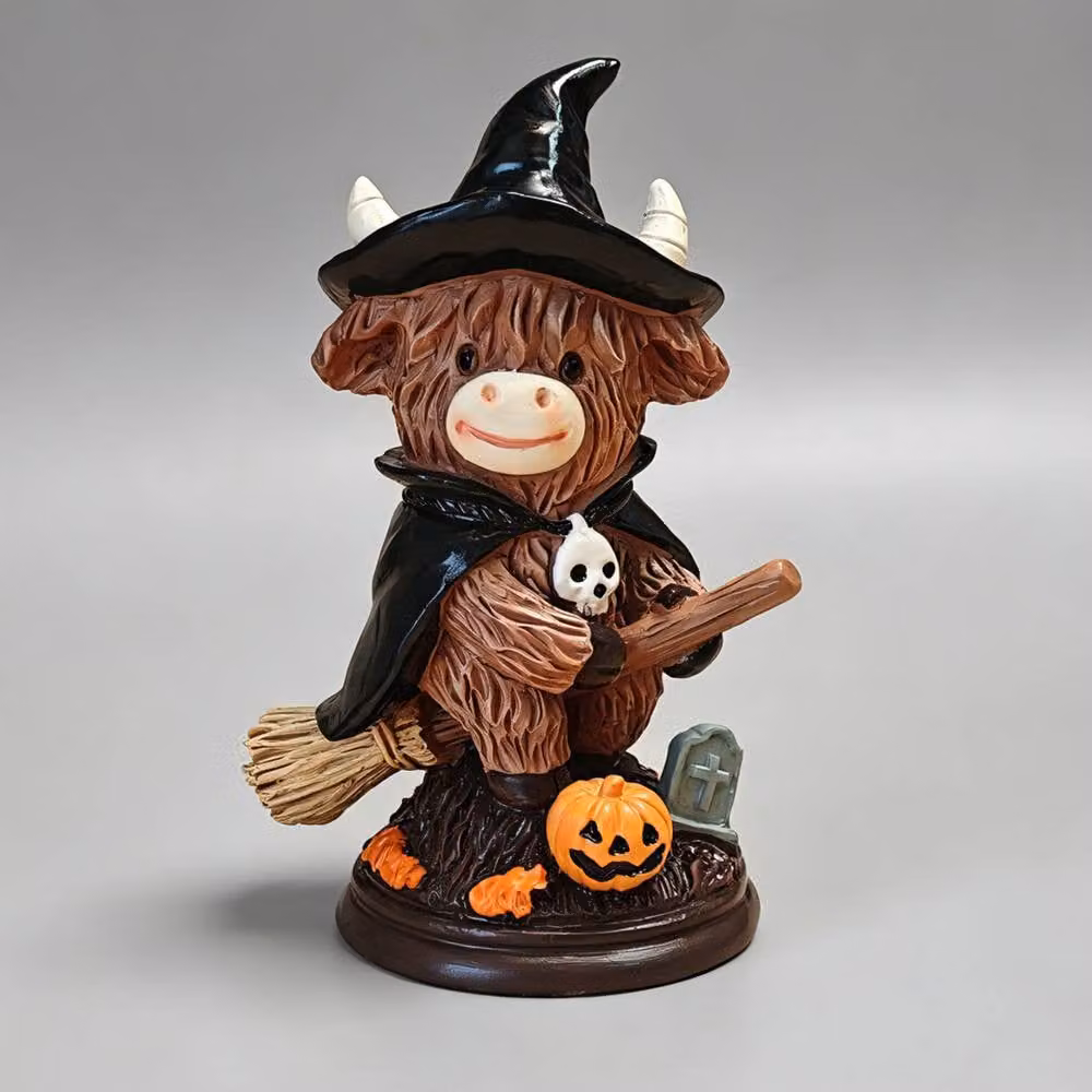 Quipulse Brown Highland Cow Resin Tabletop Figurine – 2