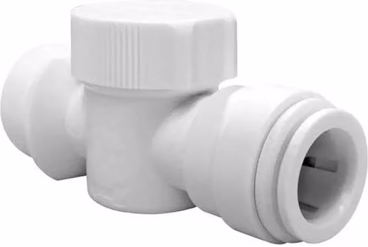 John Guest Speedfit 15mm Straight Shut Off Tap, White, Pack of 10