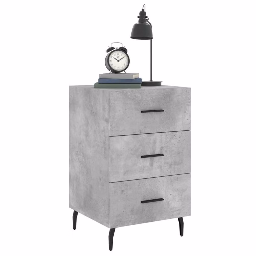 Berkfield Home Modern Bedside Cabinet in Grey, W/D/H: 40 x 40 x 66 cm – 2