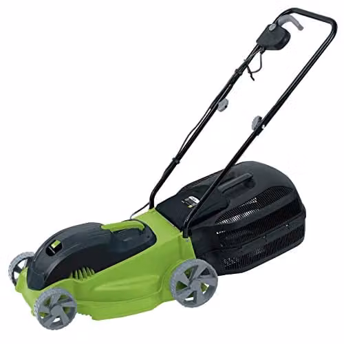 Draper Storm Force 1400W Electric Lawn Mower in Green and Black with 380mm Cutting Width and 45L Grass Collection Bag – 1