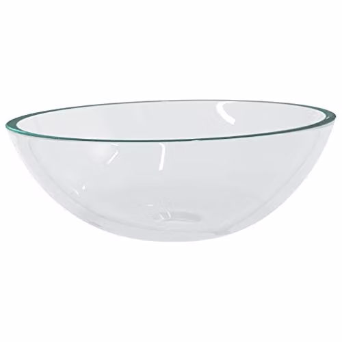 vidaXL Transparent Glass Countertop Basin W: 50 cm, D: 37 cm, H: 14 cm