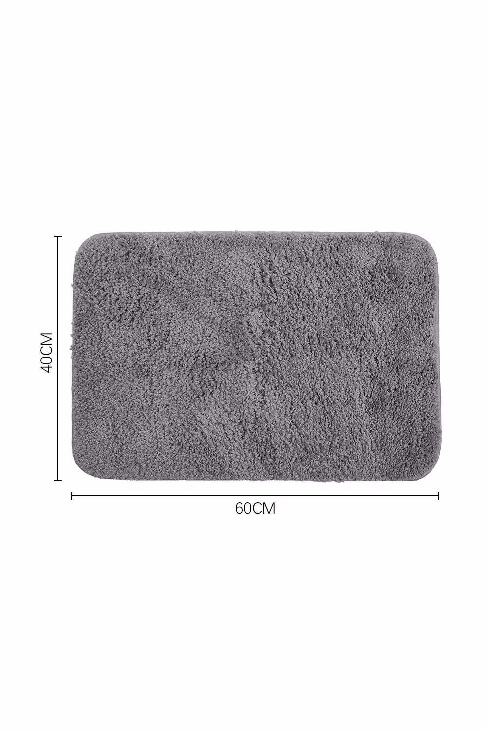Living and Home Grey Microfibre Fast Dry Absorbent Rectangular Bathroom Mat, W: 40 cm, D: 60 cm – 2