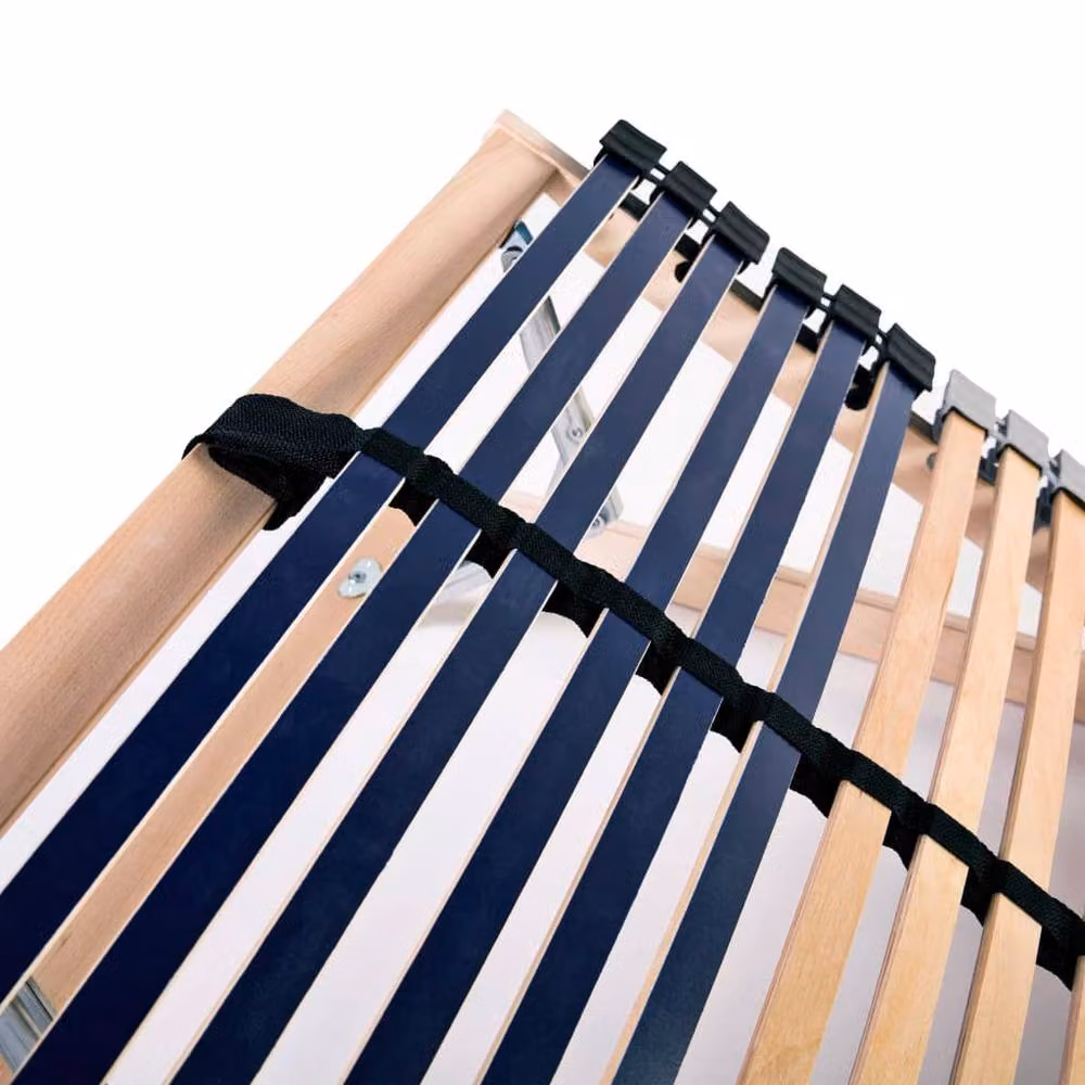Berkfield Home Set of 2 Slatted Bed Bases with 42 Ergonomic 7-Zone Wood Slats, Light Oak, W: 80 cm, L: 200 cm – 2
