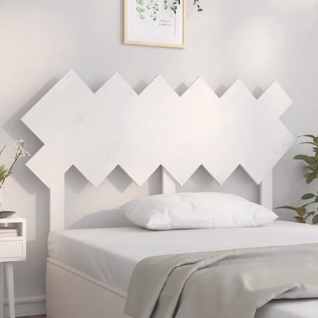 Berkfield Home White Solid Pine Wood Bed Headboard, W: 132 cm, D: 3 cm, H: 81 cm