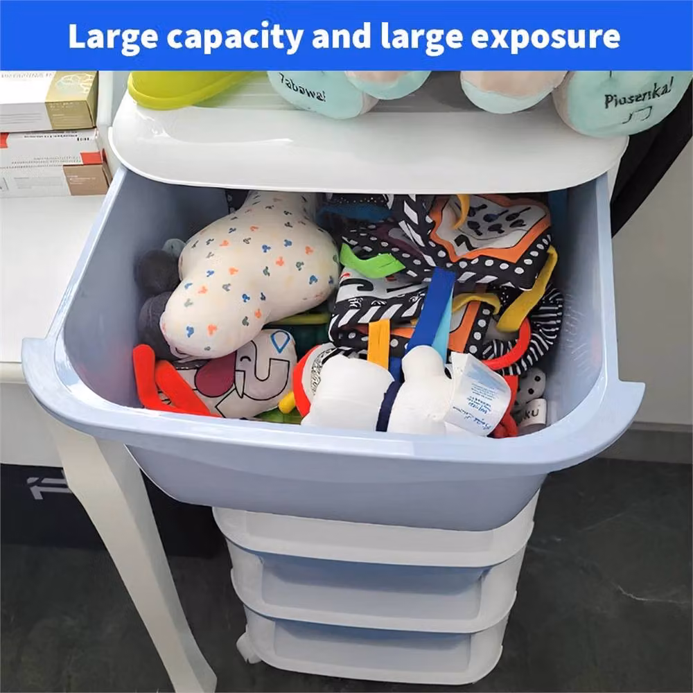 Nordara Blue 5 Drawer Plastic Mobile Rolling Storage Cart Organizer with Castors – 2