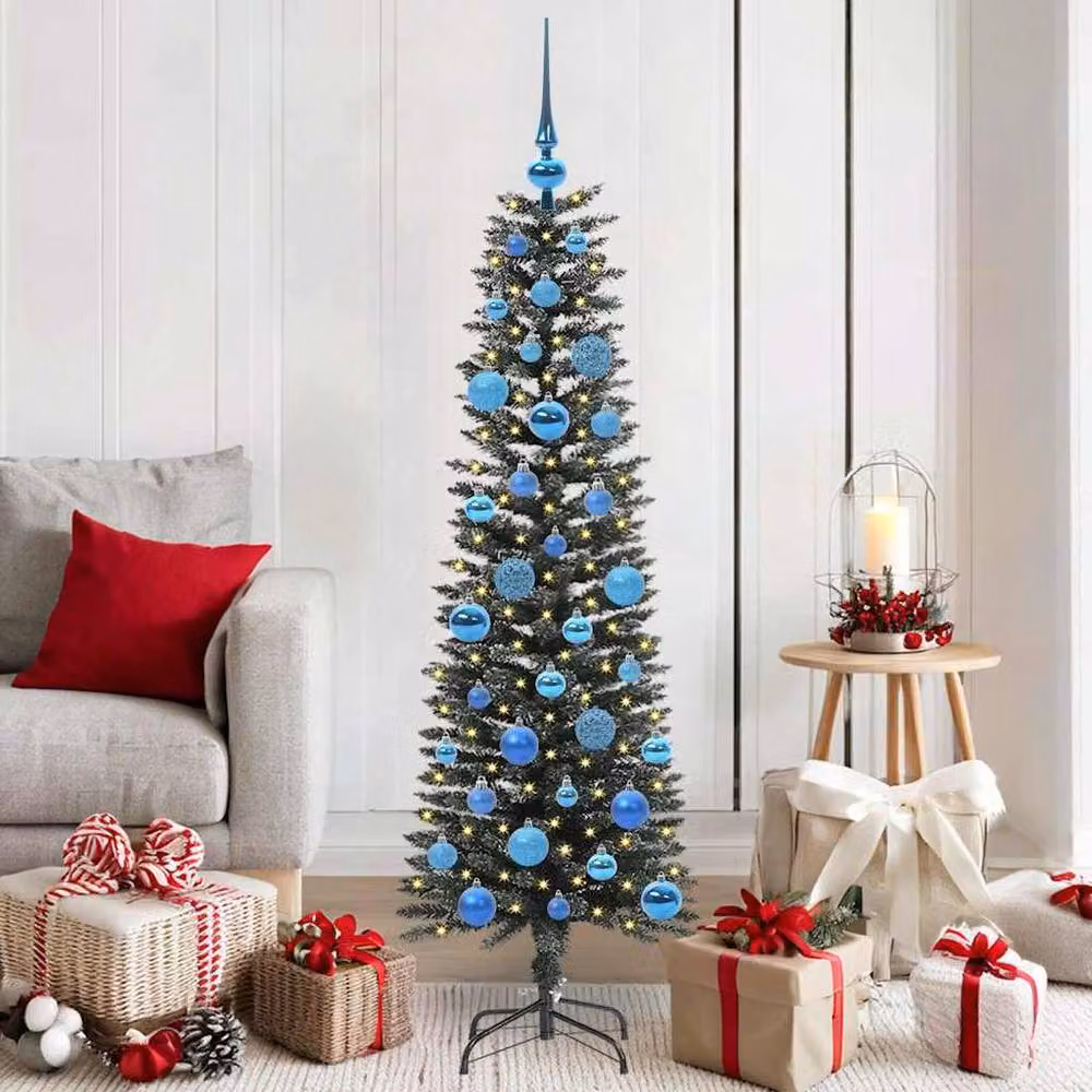 Berkfield Home Elegant Artificial Christmas Tree with 150 LEDs, Green, H x W x D: 150 x 43 x 43 cm – 2