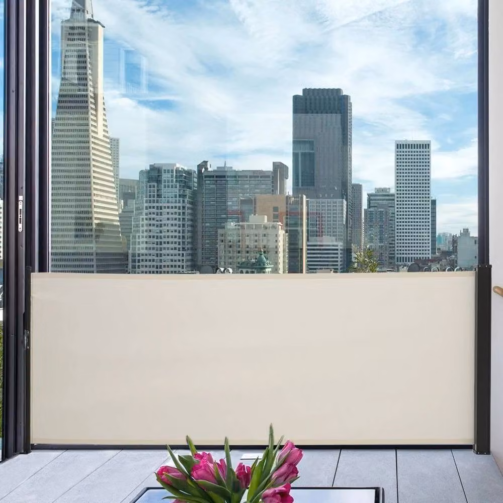 EONLION Retractable Side Awning Patio Screen Shade in White, Width: 100 cm – 2