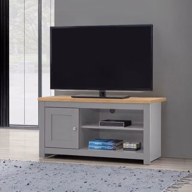 EONLION Modern Grey MDF Wood 1-TV Unit Cabinet Stand Width: 100 cm – 1
