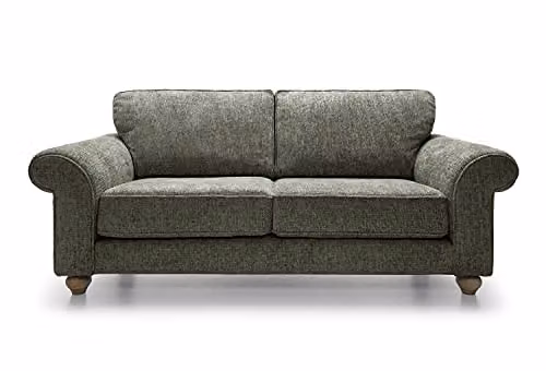 Abakus Direct Ingrid Three Seater Sofa in Rifle Green Braided Chenille Fabric, W: 215 cm, D: 90 cm, H: 60 cm – 3