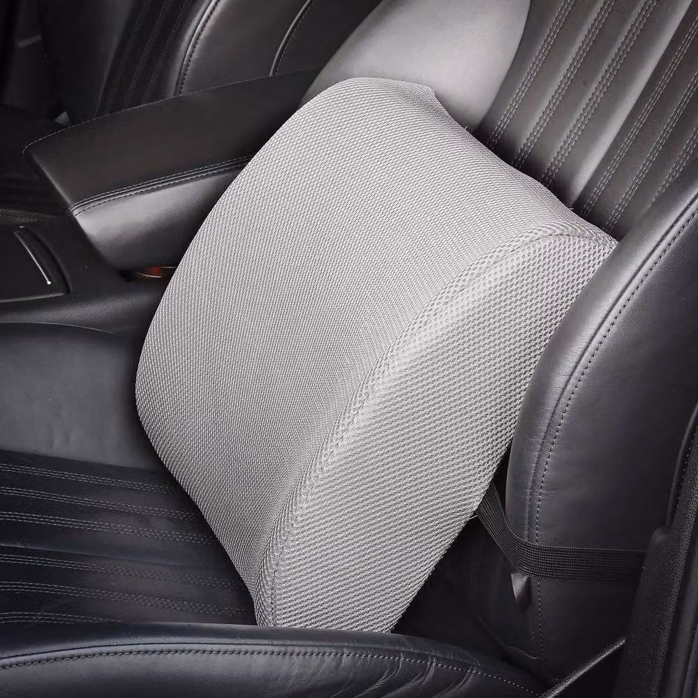NESTLUNE Grey Contoured Memory Foam Lumbar Back Support Cushion Pillow – 4