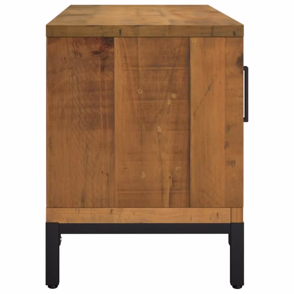 Berkfield Home Industrial Brown Solid Pinewood TV Cabinet W: 90 cm, D: 30 cm, H: 40 cm – 3