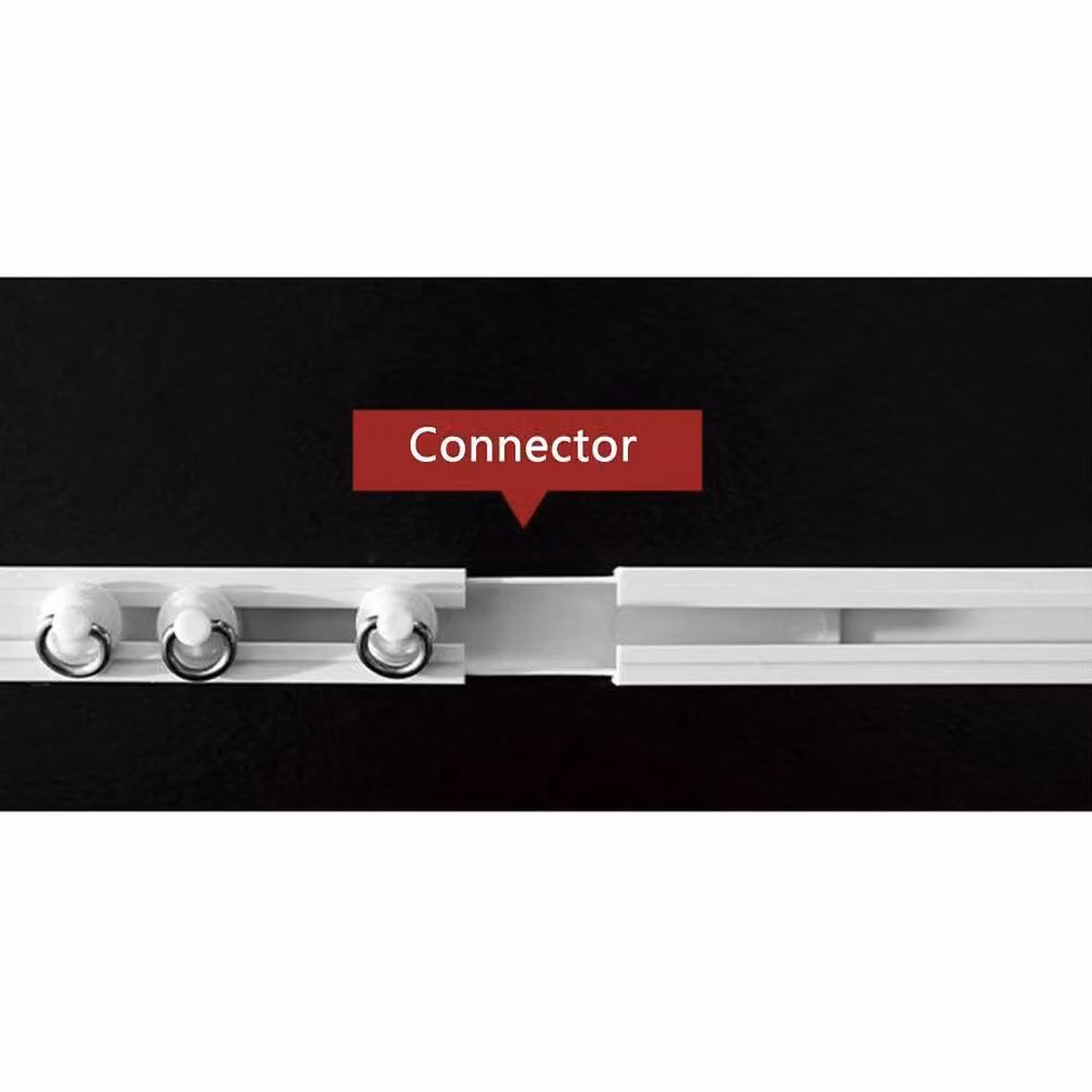 FLAVORA 3M Curved Bay Window Curtain Slide Track Set in White – 2