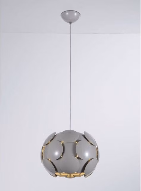 Italux Lighting Santina Modern Spherical Pendant Ceiling Light, Grey, E27