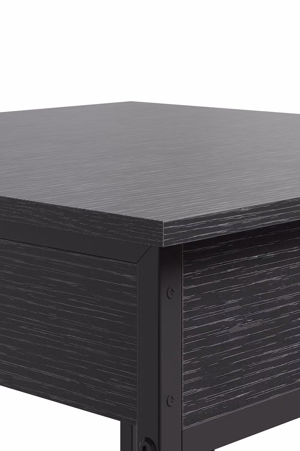 Living and Home Modern Square Tall Cafe Bar Table in Matt Black Metal – 5