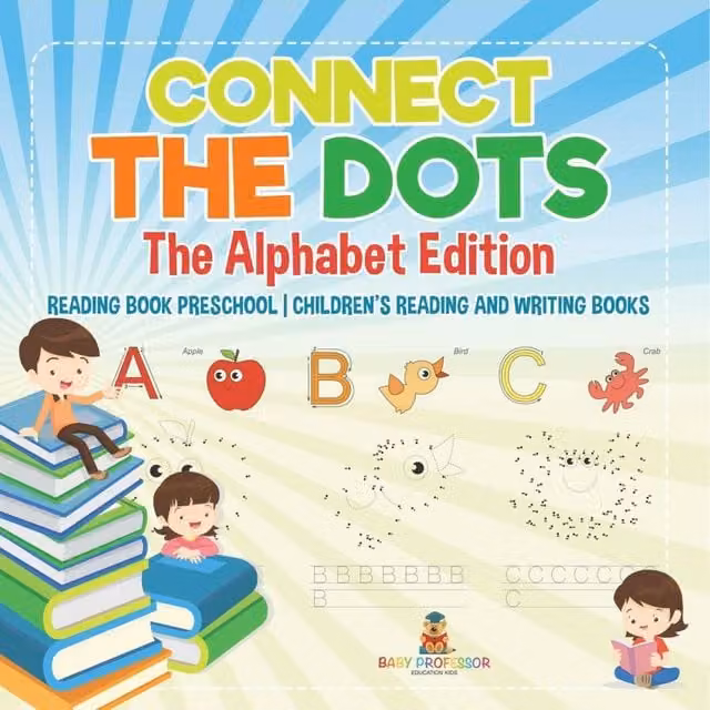 Baby Professor Connect the Dots Alphabet Edition Preschool Reading Book in Orange and Multicolour