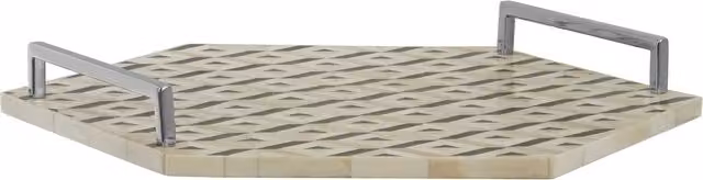 Orsina Harlo Geometric Hexagon Tabletop Tray in Black and White