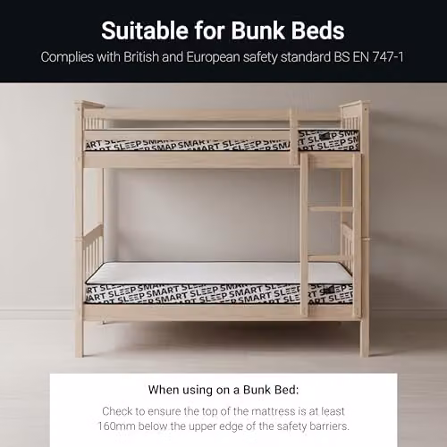 Jay-Be Childrens Pocket Spring Mattress in White, W/D/H: 90 x 190 x 16 cm – 3